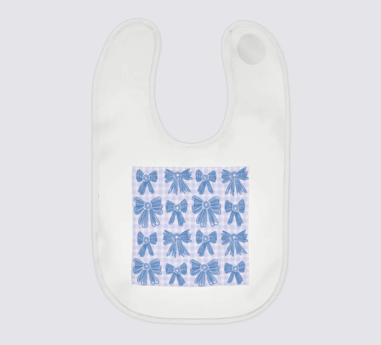 Blue Bows Gingham Pattern bavaglino da anisillustration