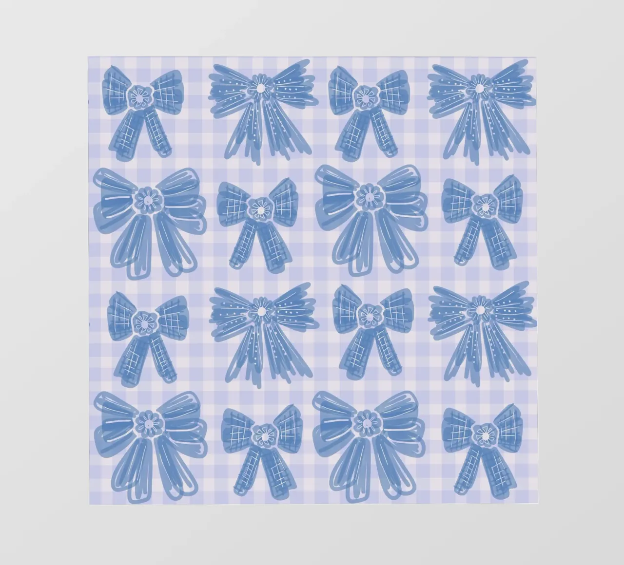 Blue Bows Gingham Pattern pellicola backlit da anisillustration