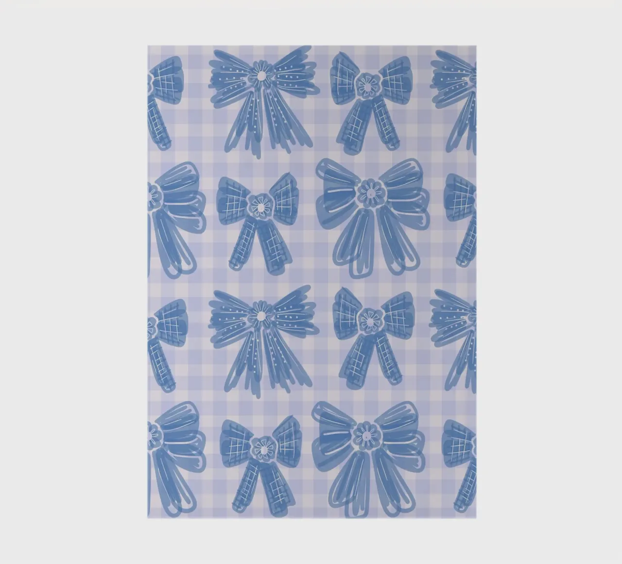 Blue Bows Gingham Pattern notebook by anisillustration