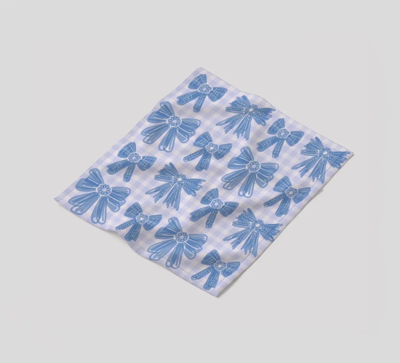 Blue Bows Gingham Pattern coperta in pile da anisillustration