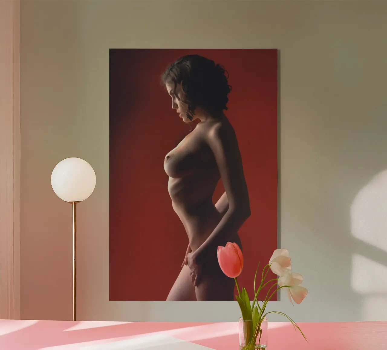 Rosso nudo plexiglass da Dave Hare Photography