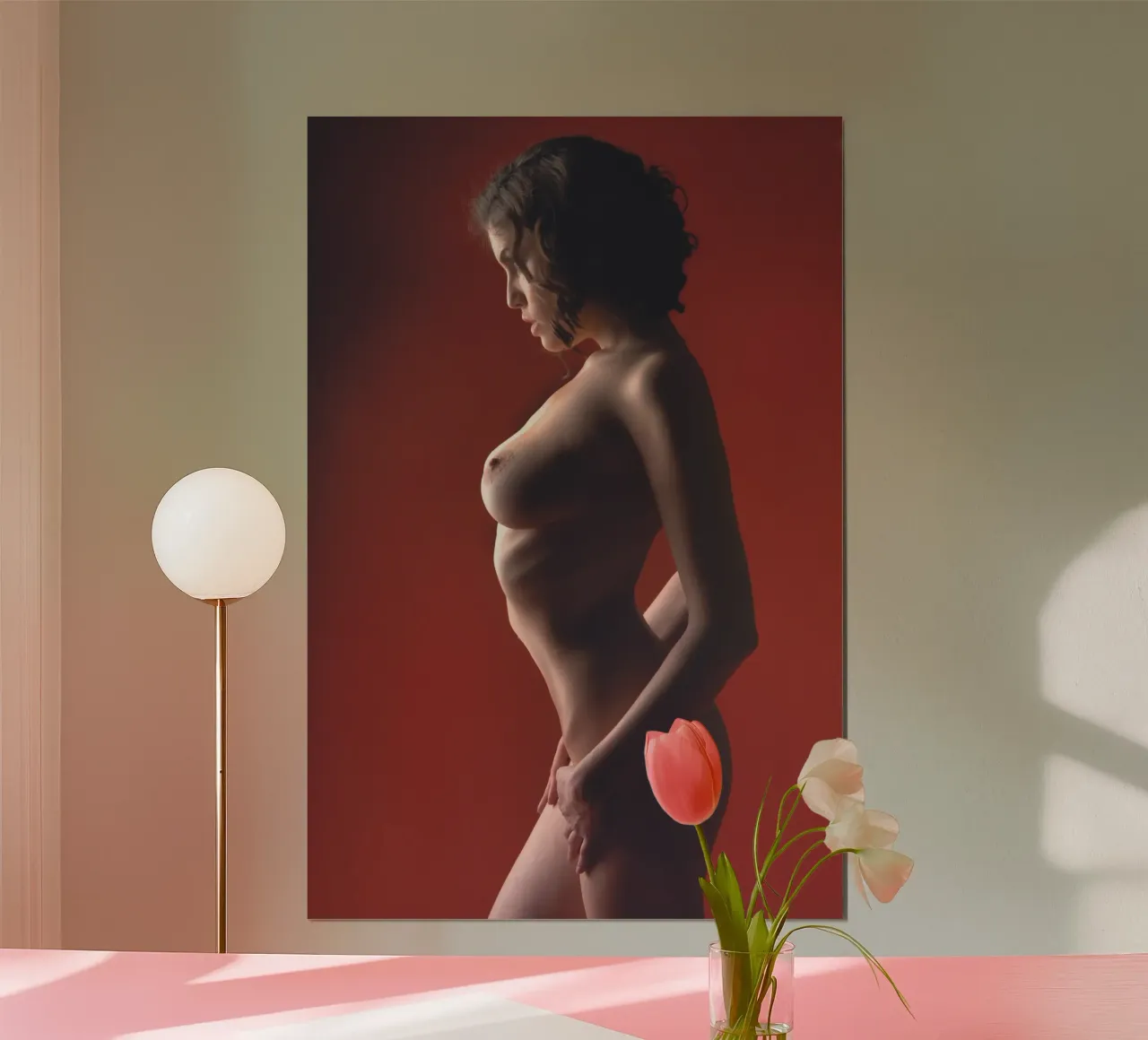 Red Nude Poster von Dave Hare Photography