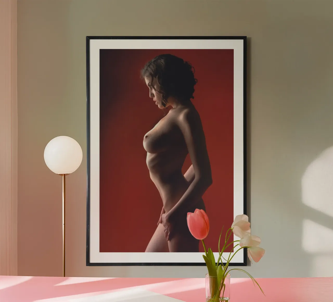 Red Nude Poster von Dave Hare Photography