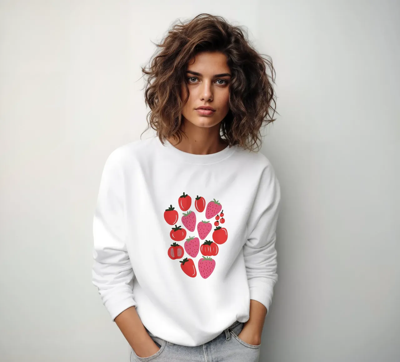 Tomatoes and Strawberries Sweatshirt von anisillustration