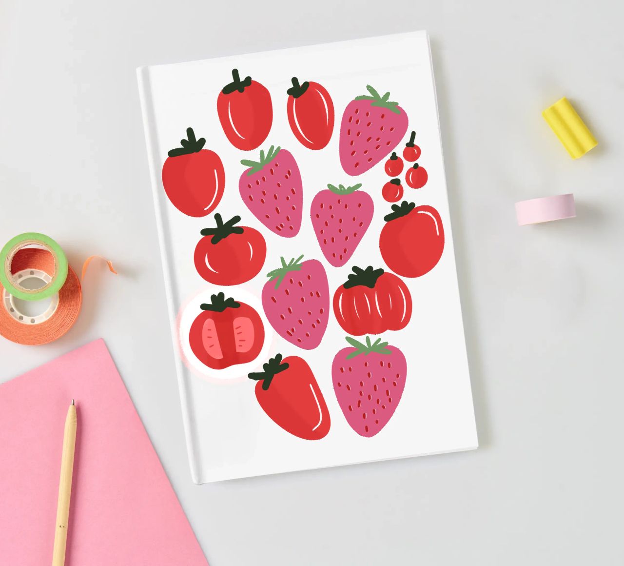 Tomatoes and Strawberries notebook by anisillustration