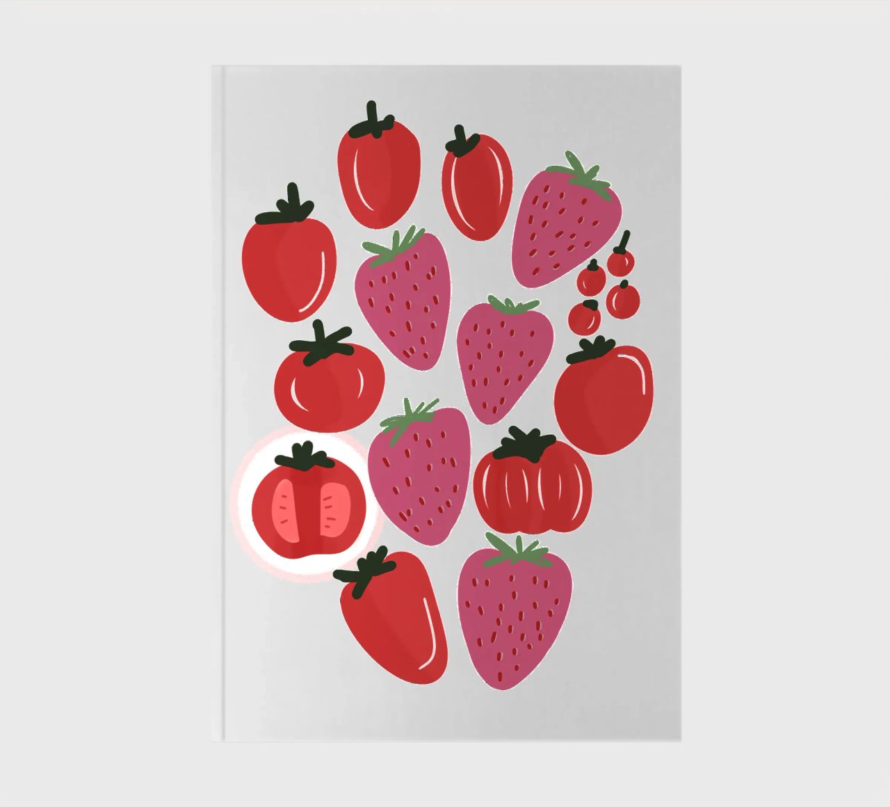 Tomatoes and Strawberries notebook by anisillustration