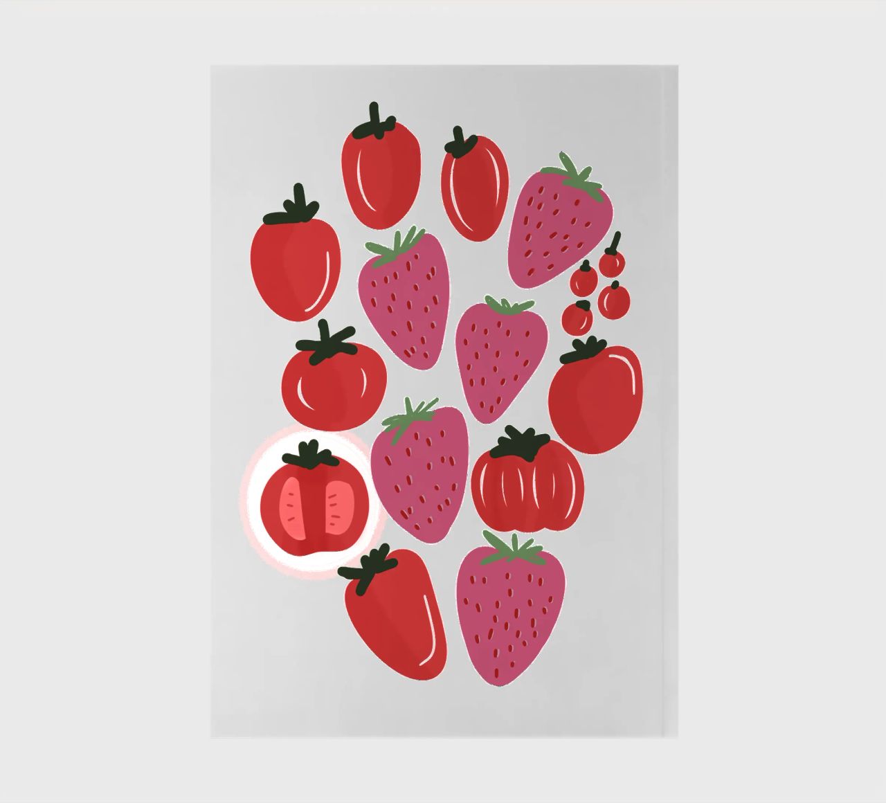 Tomatoes and Strawberries notebook by anisillustration