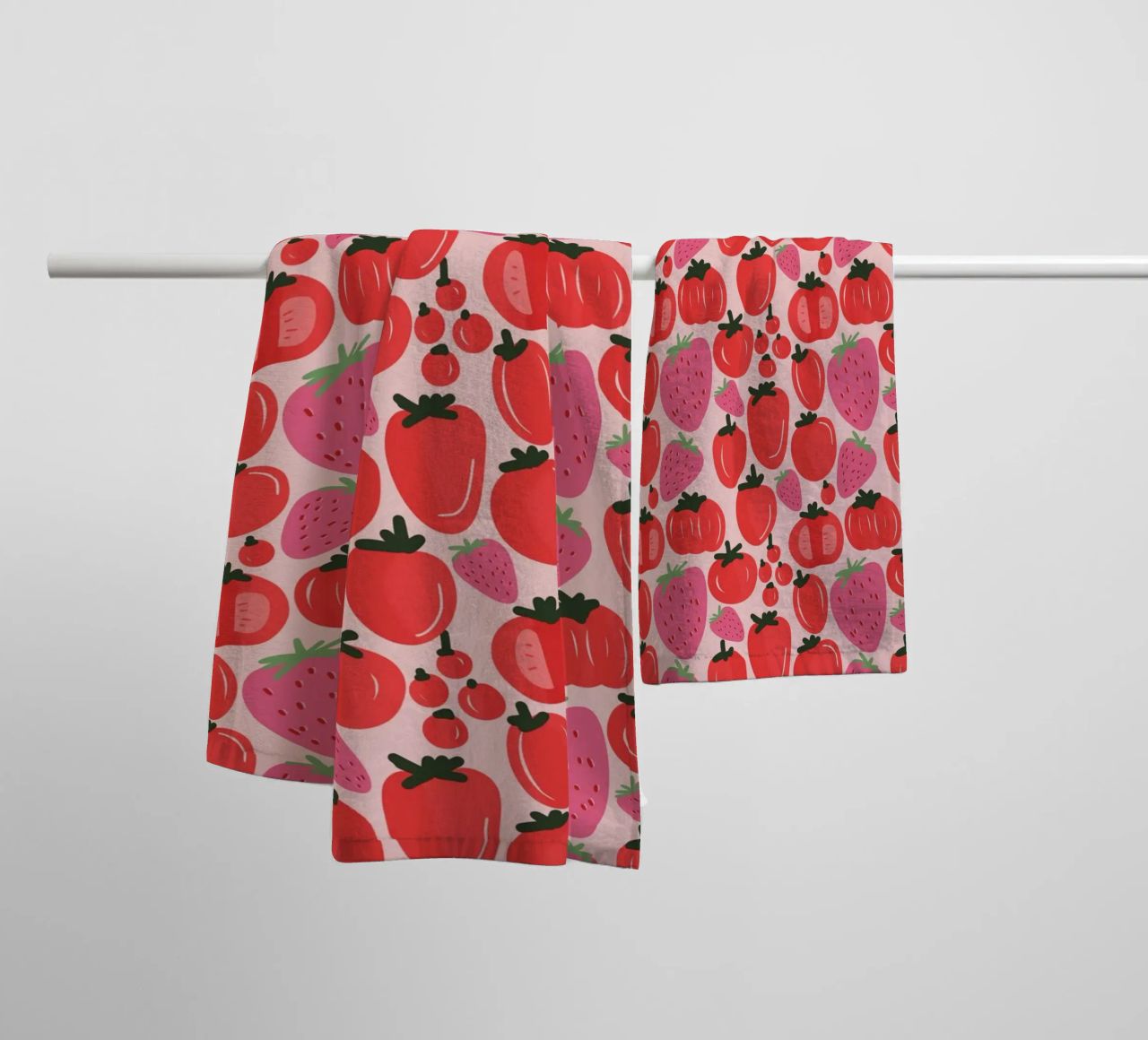 Tomatoes and Strawberries towel by anisillustration
