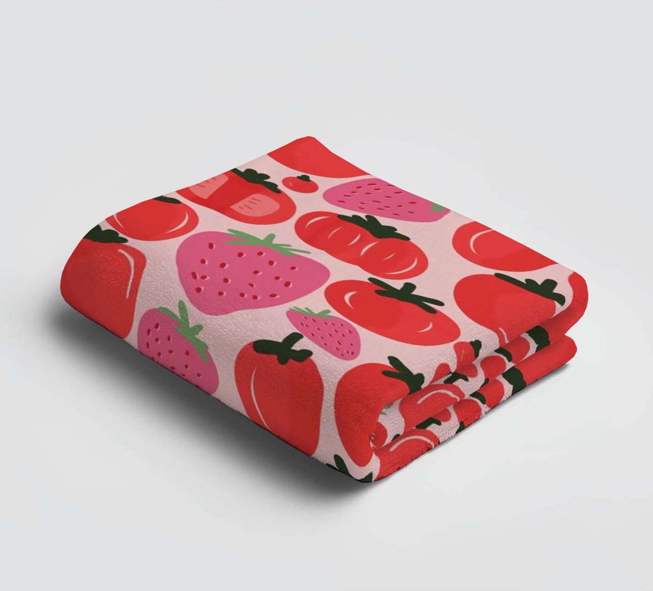 Tomatoes and Strawberries towel by anisillustration