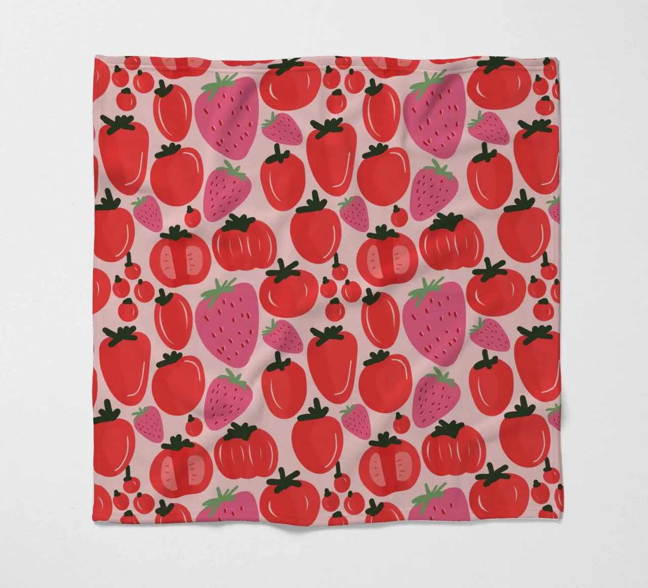 Tomatoes and Strawberries coperta in pile da anisillustration