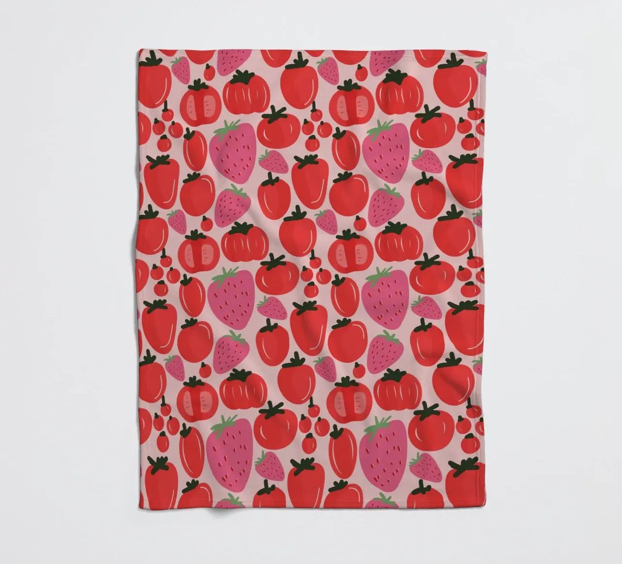 Tomatoes and Strawberries coperta in pile da anisillustration
