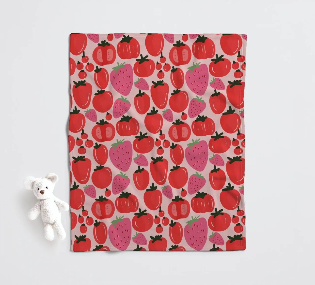 Tomatoes and Strawberries coperta in pile da anisillustration
