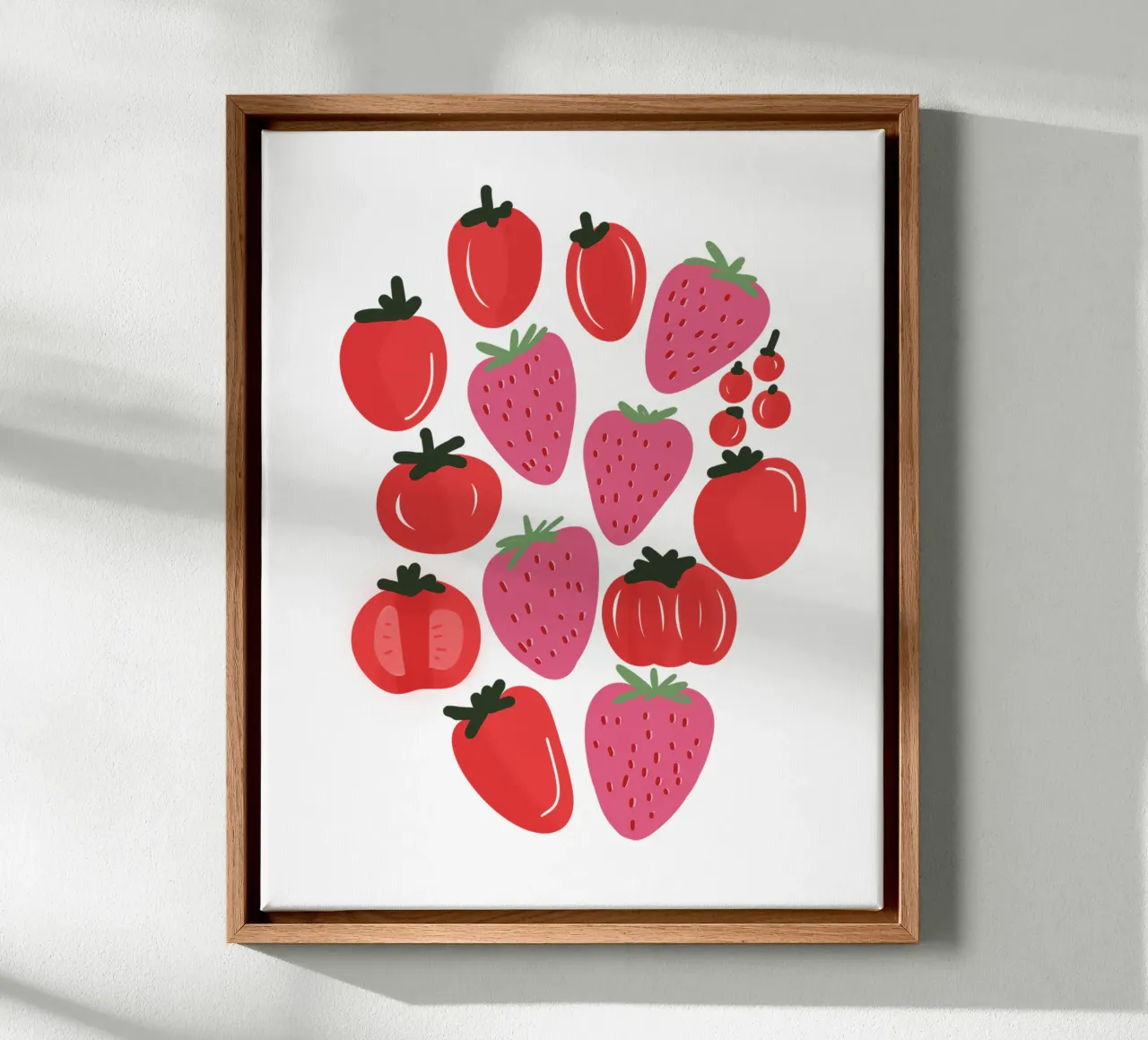 Tomatoes and Strawberries tela con Cornice a cassetta da anisillustration