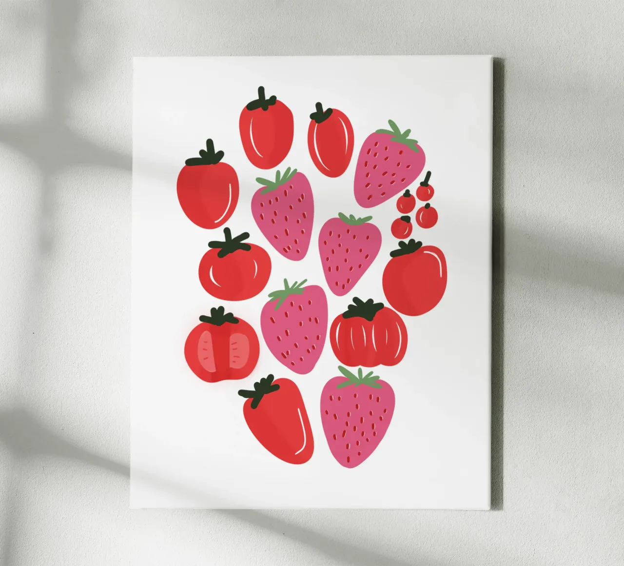 Tomatoes and Strawberries tela con Cornice a cassetta da anisillustration