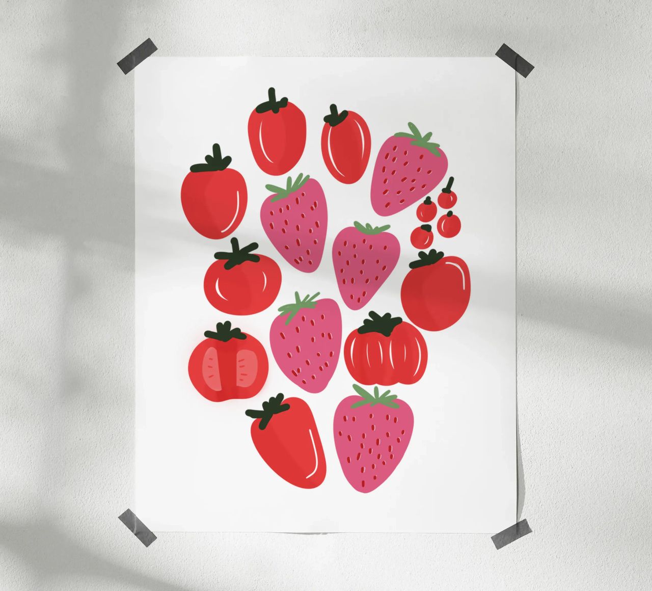 Tomatoes and Strawberries poster by anisillustration