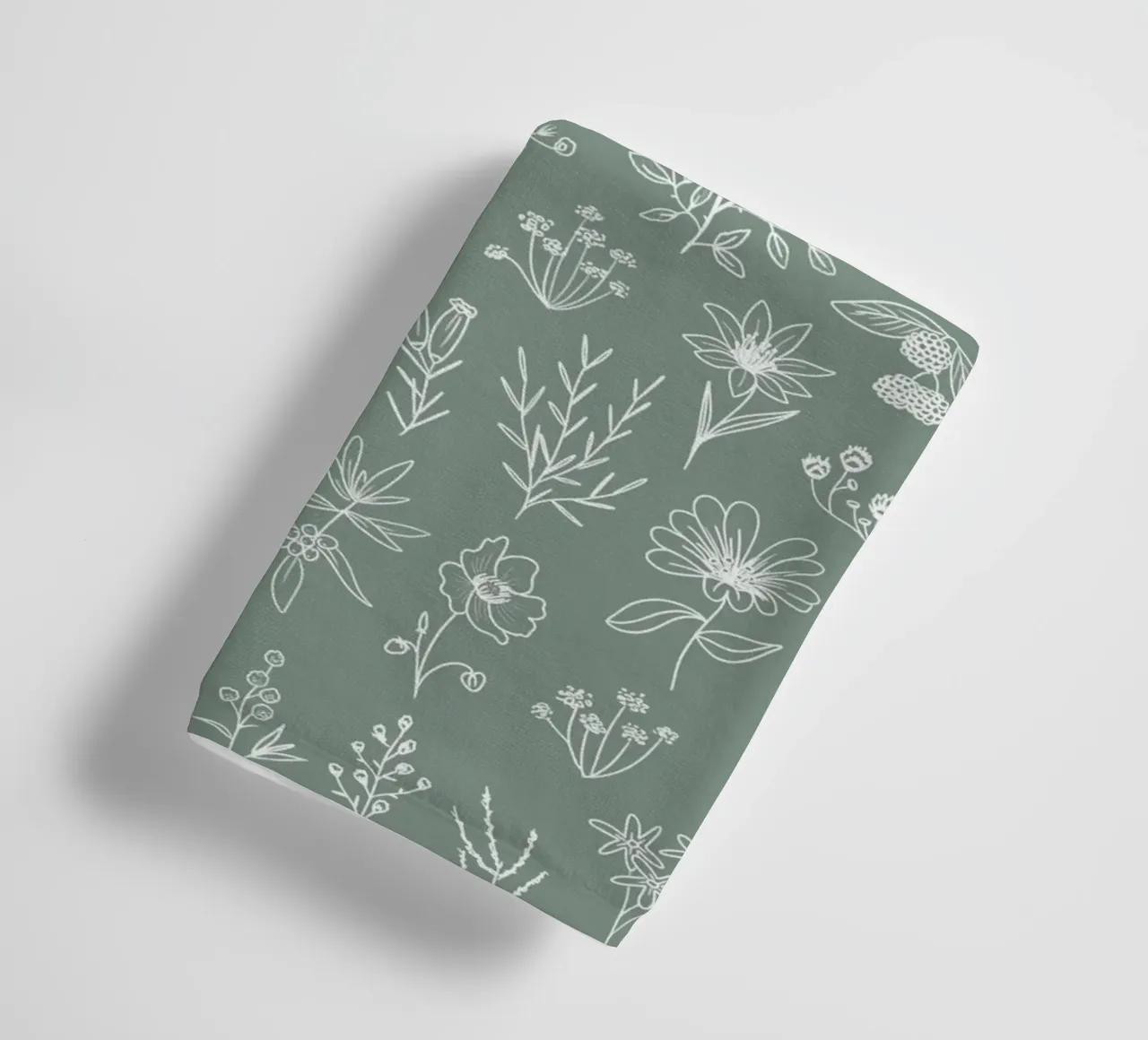 Cute Wildflowers Pattern Sage Green asciugamano da bagno da anisillustration