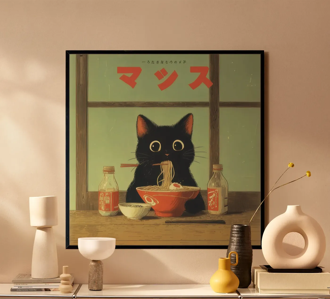 Ramen Cat poster by Thoms Bennett