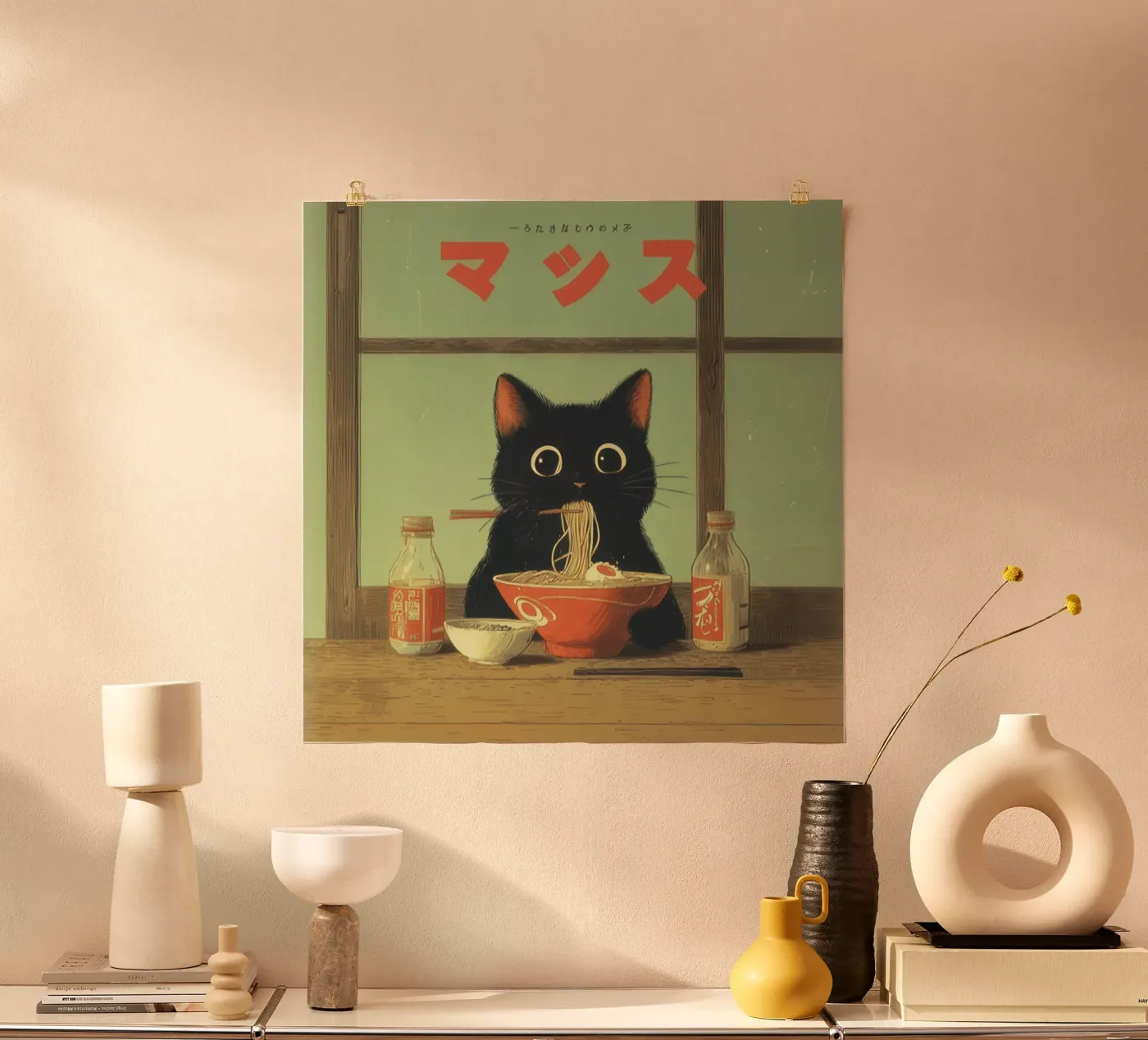 Ramen Cat poster by Thoms Bennett