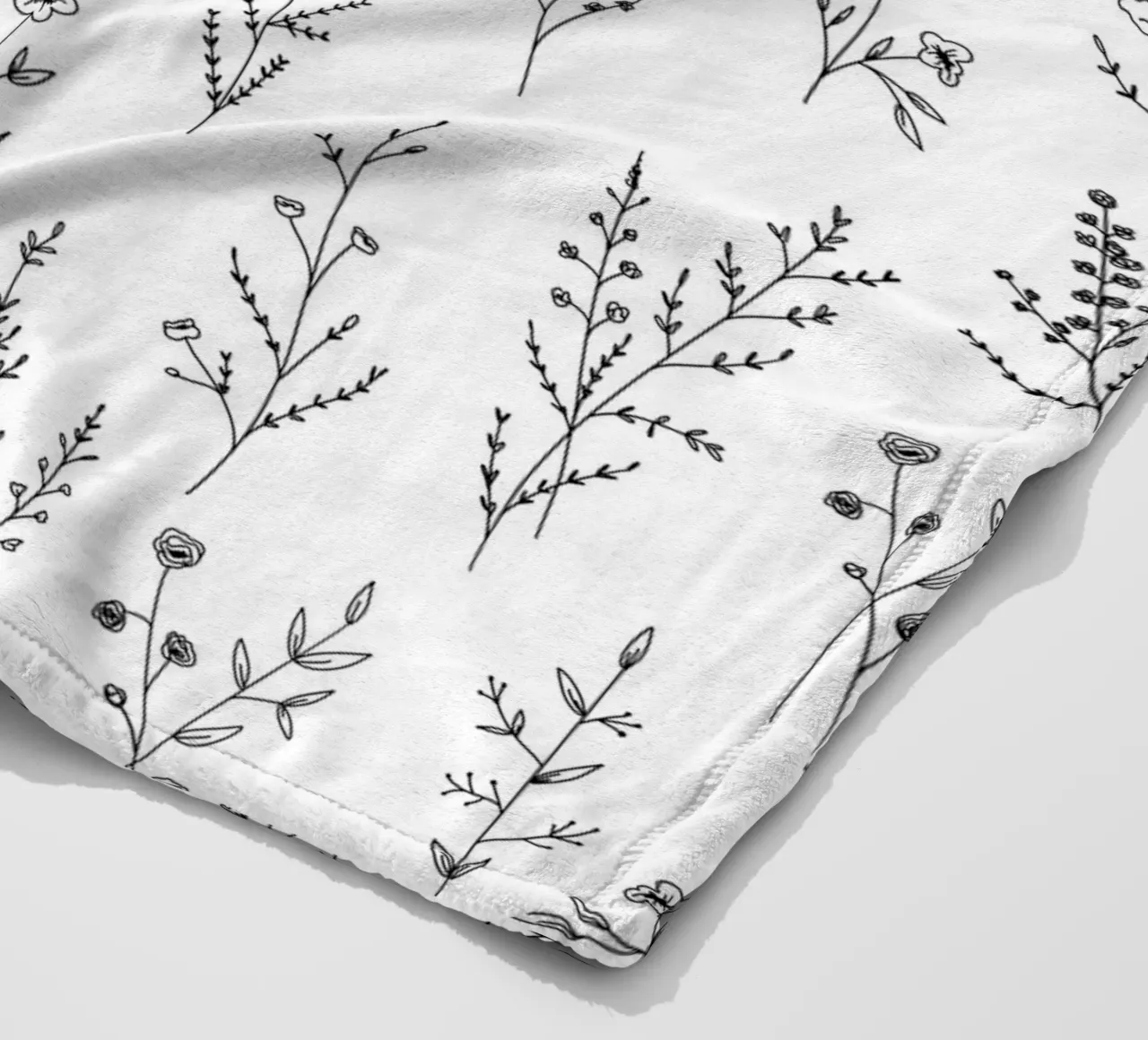 New Wildflowers Pattern fleece blanket by anisillustration