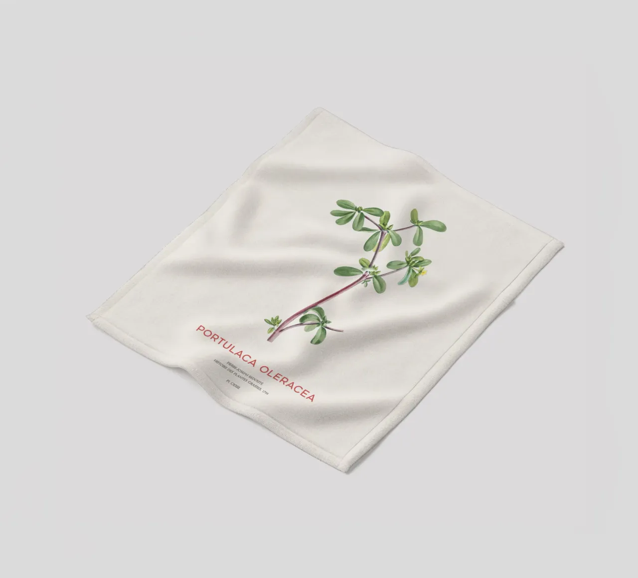 Pursley or Portulaca Oleracea fleece blanket by Vintagrafica