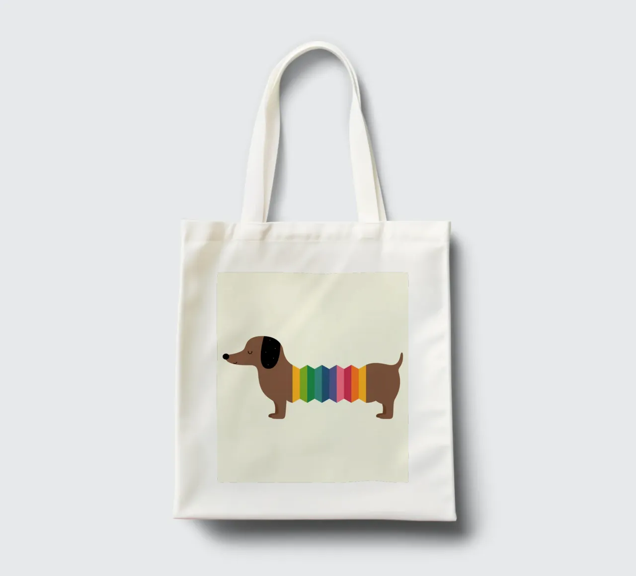 Arcobaleno Dooooog borsa in juta da Andy Westface