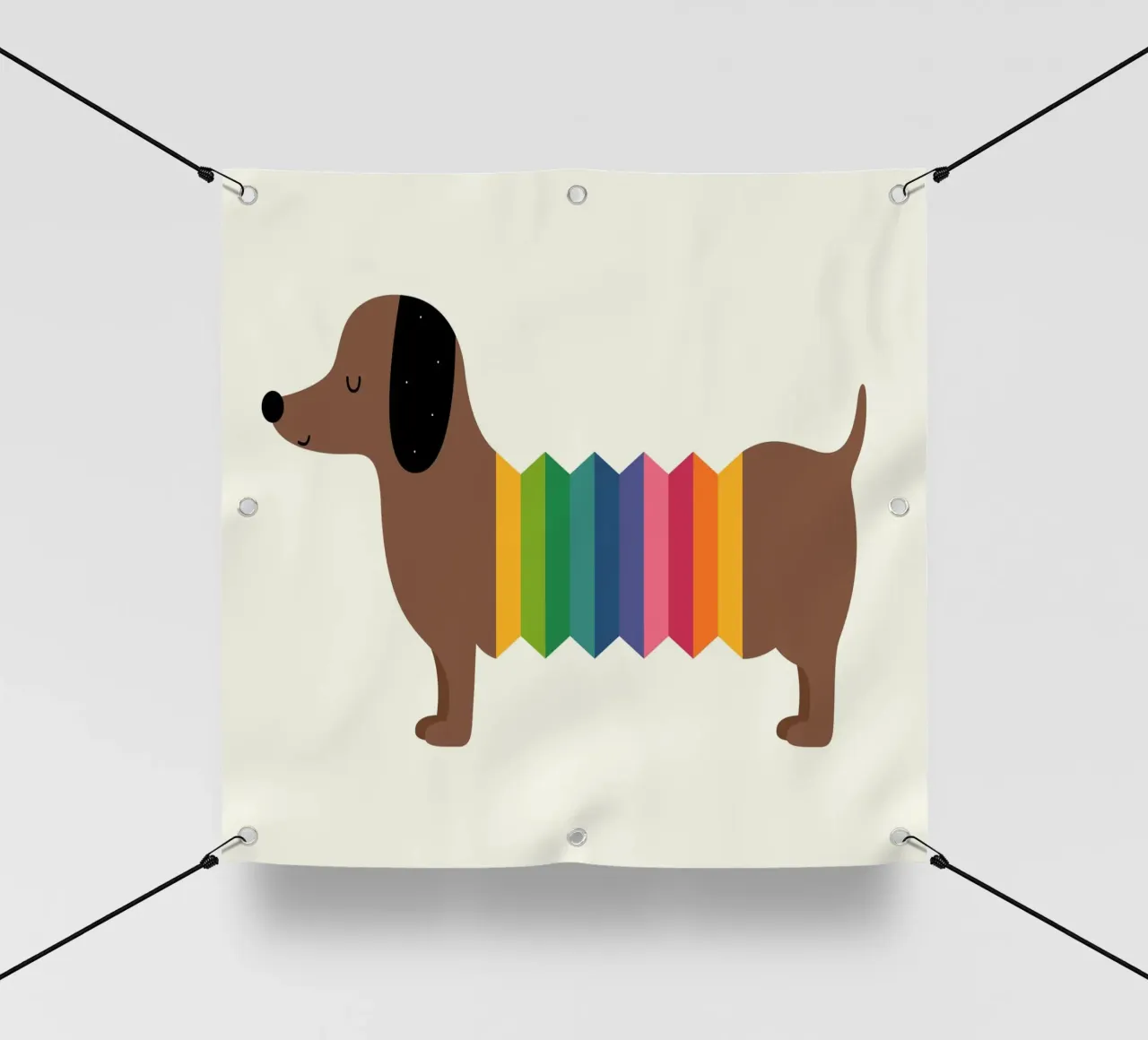 Arcobaleno Dooooog telo in pvc da Andy Westface