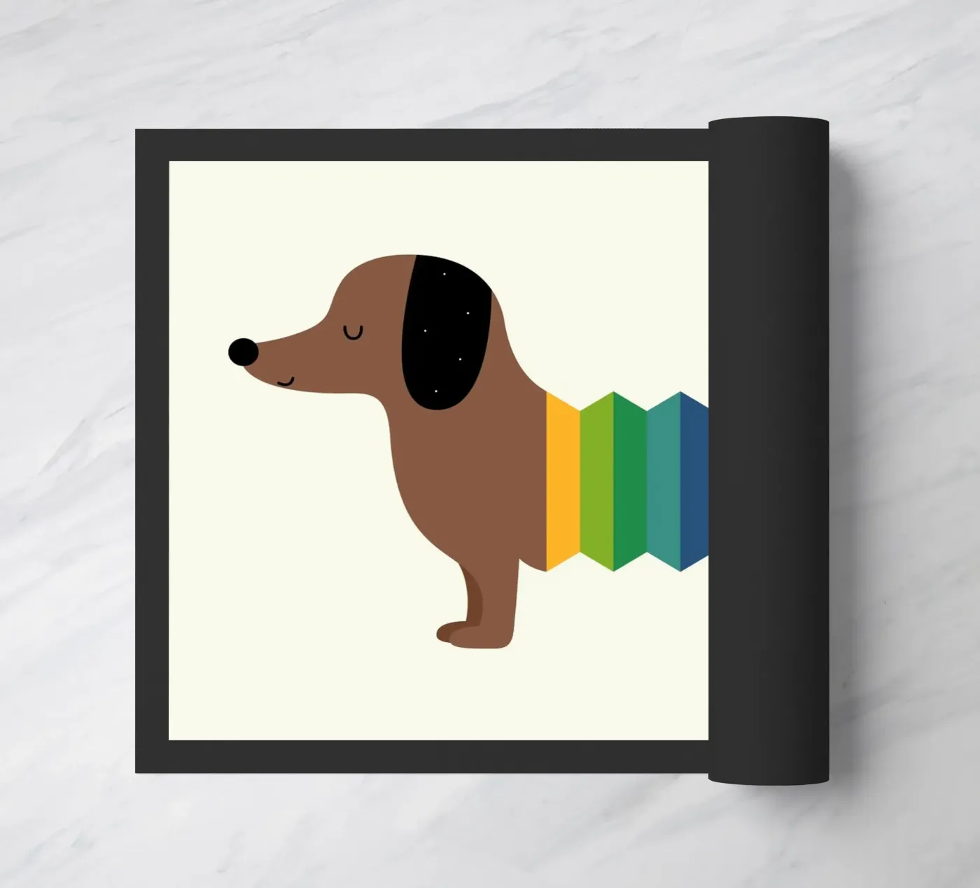 Rainbow Dooooog doormat by Andy Westface