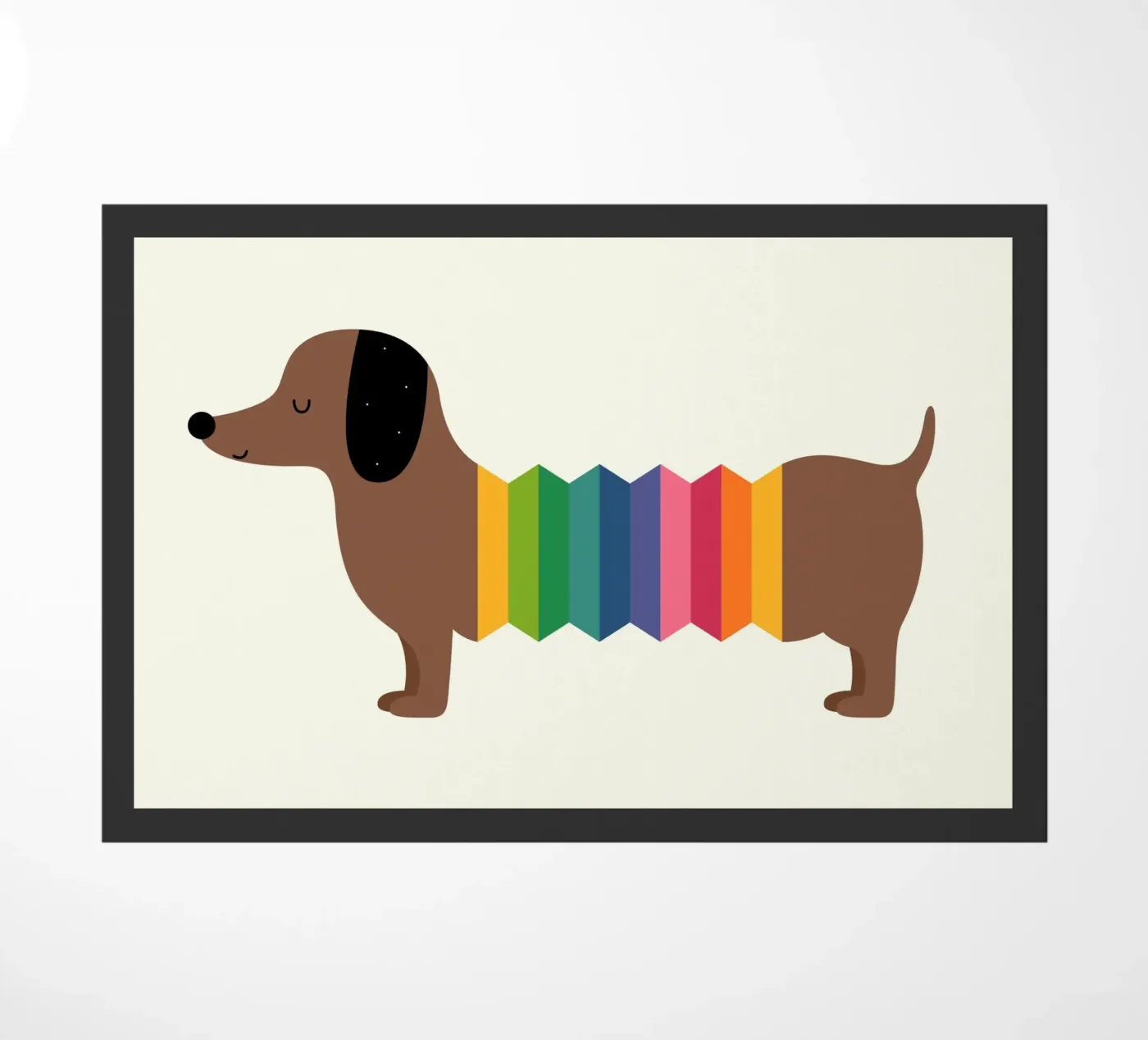 Rainbow Dooooog doormat by Andy Westface