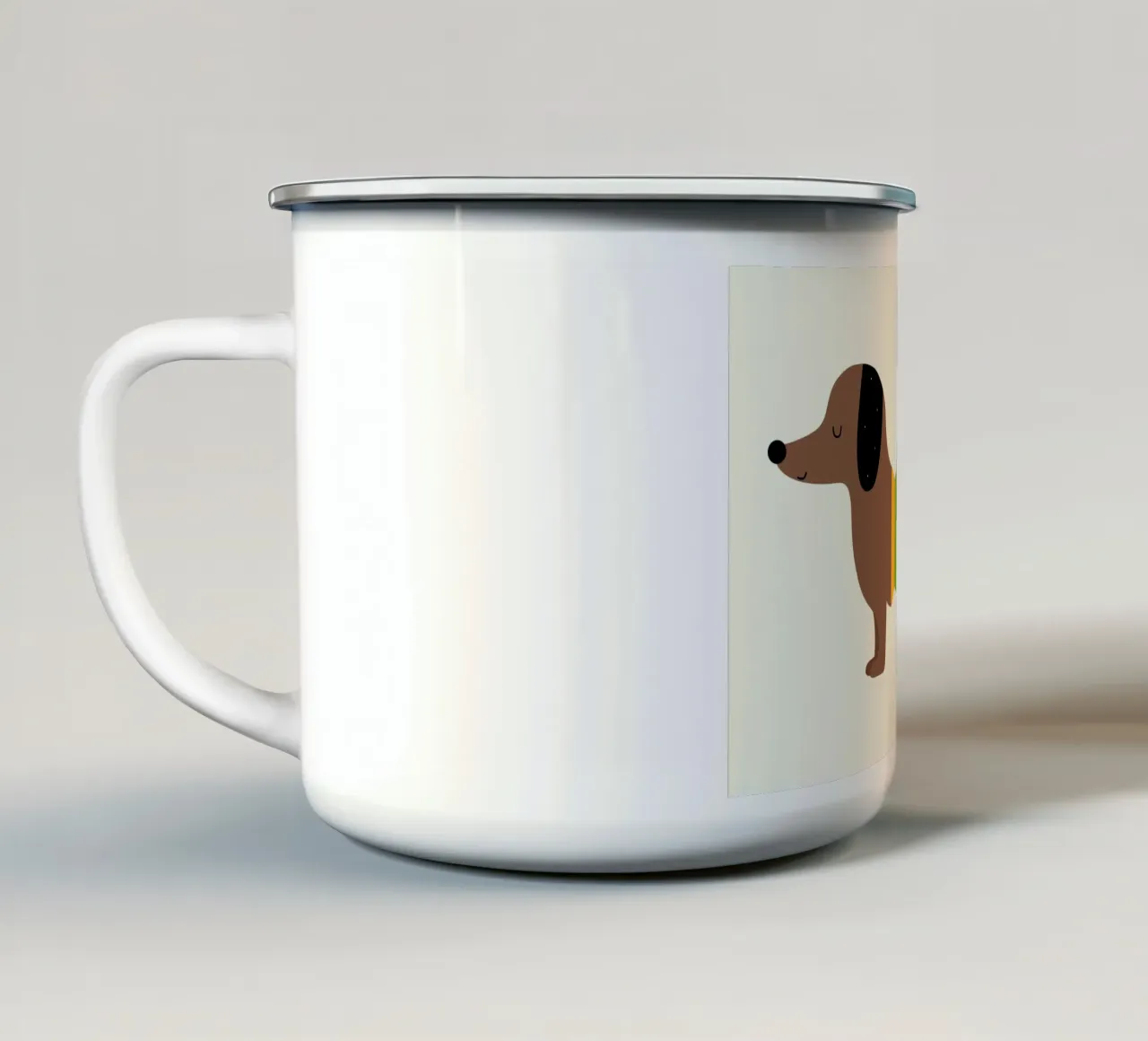 Arcobaleno Dooooog tazza in smalto da Andy Westface