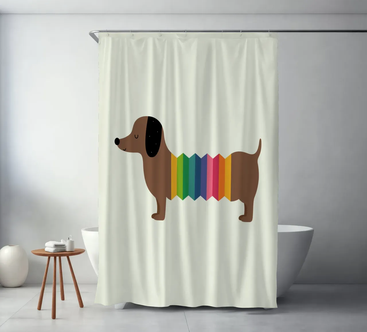 Arcobaleno Dooooog tenda da doccia da Andy Westface