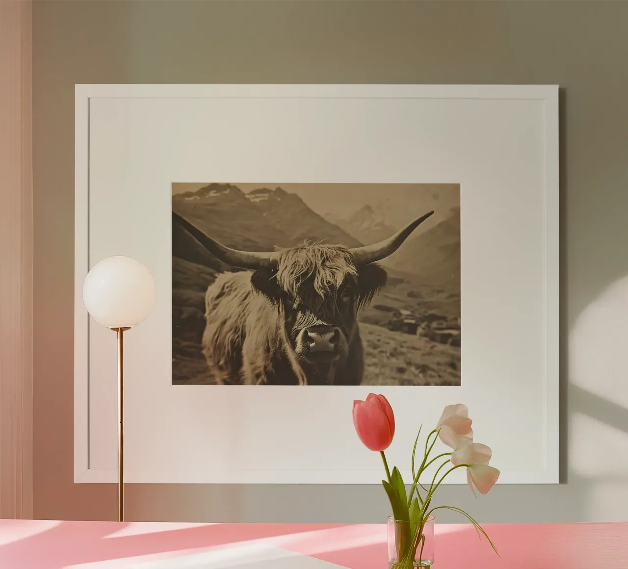 Vagabondaggio e libertà: focus sulla mucca delle Highlands poster con telaio in alluminio da Nikis Art Studio