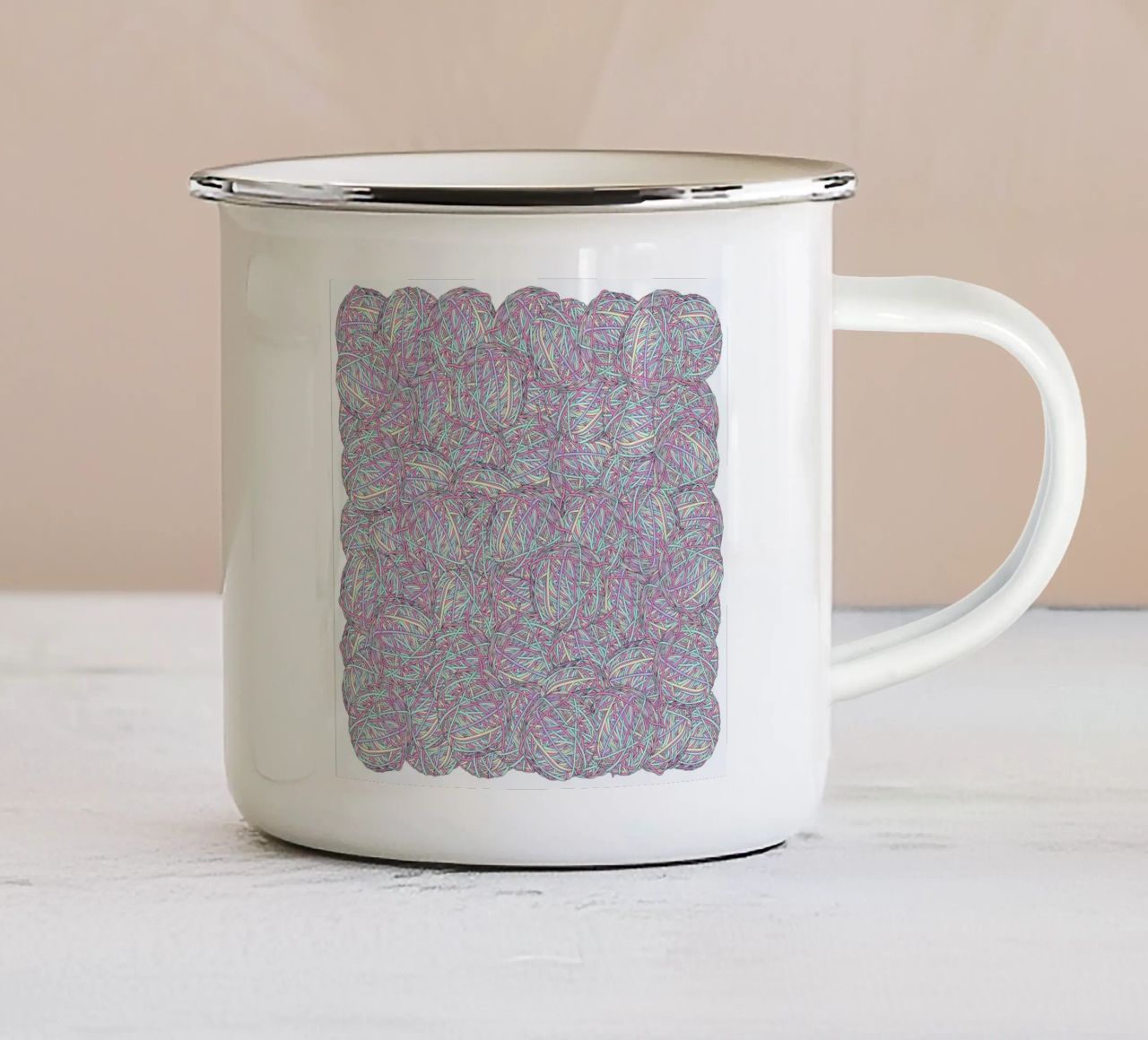 Wool tazza in smalto da Linda van Bruggen