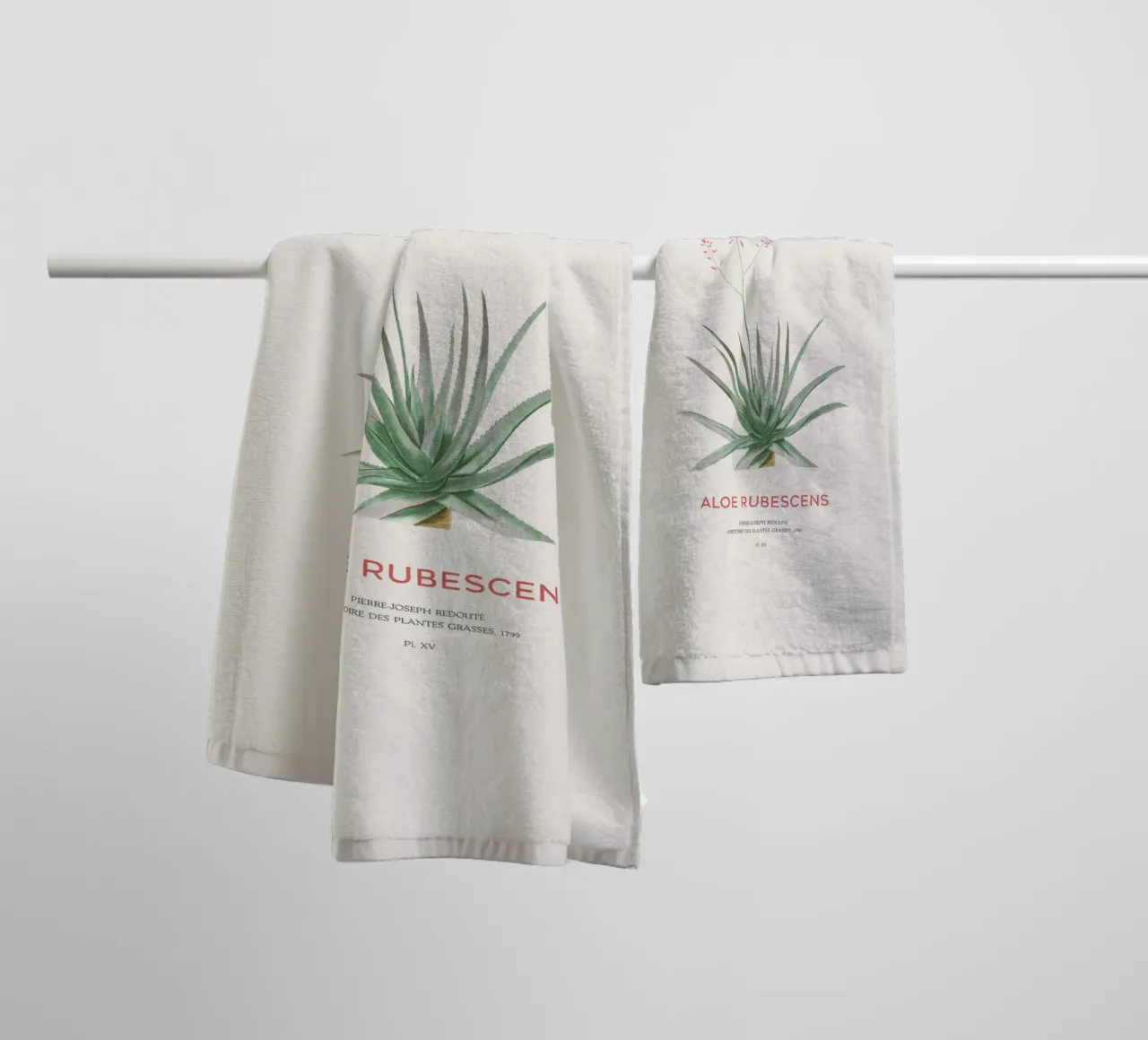 Aloe vera o Aloe rubescens asciugamano da bagno da Vintagrafica