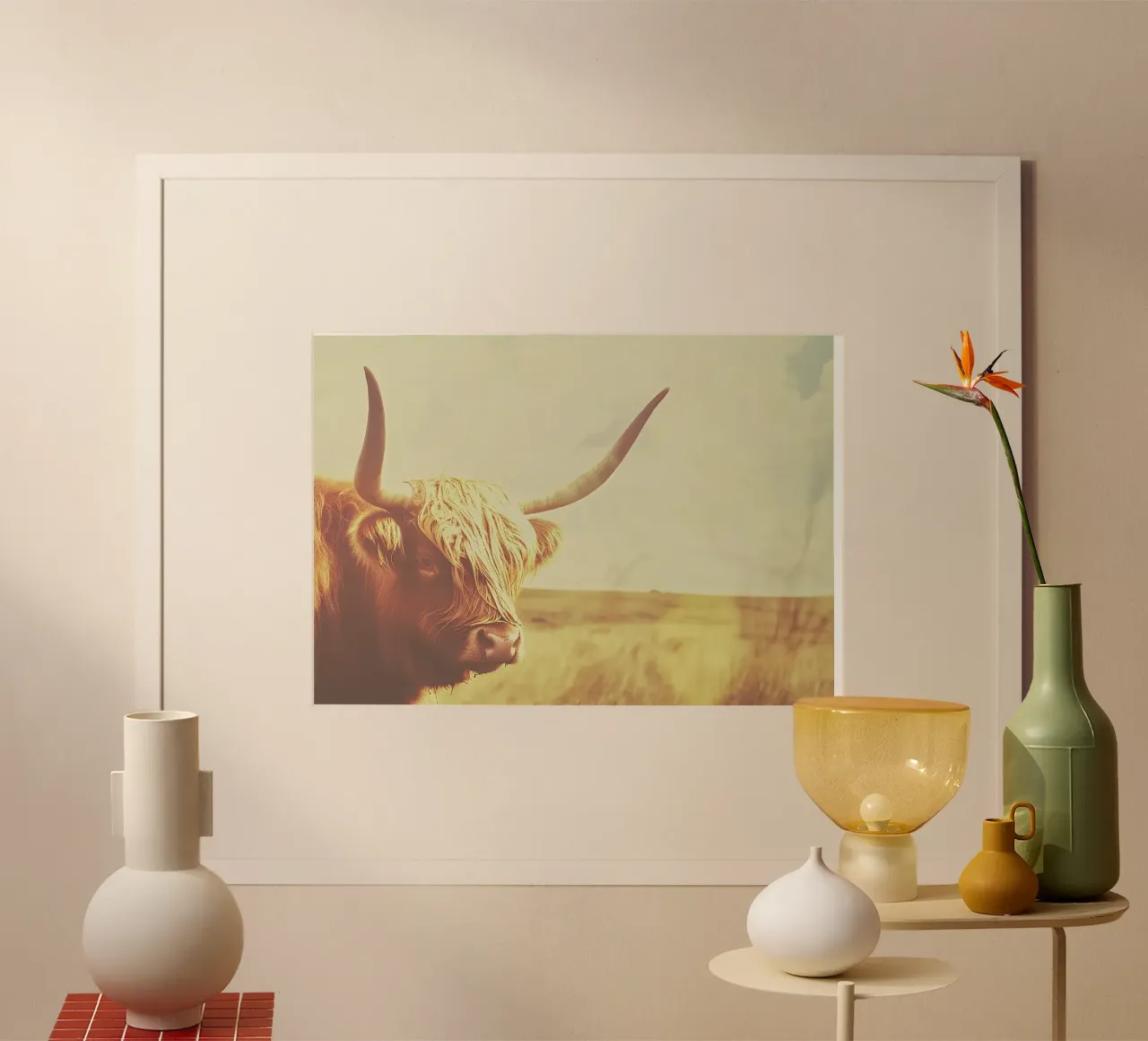 Patrimonio naturale: la mucca selvaggia delle Highlands carta hahnemühle da Nikis Art Studio