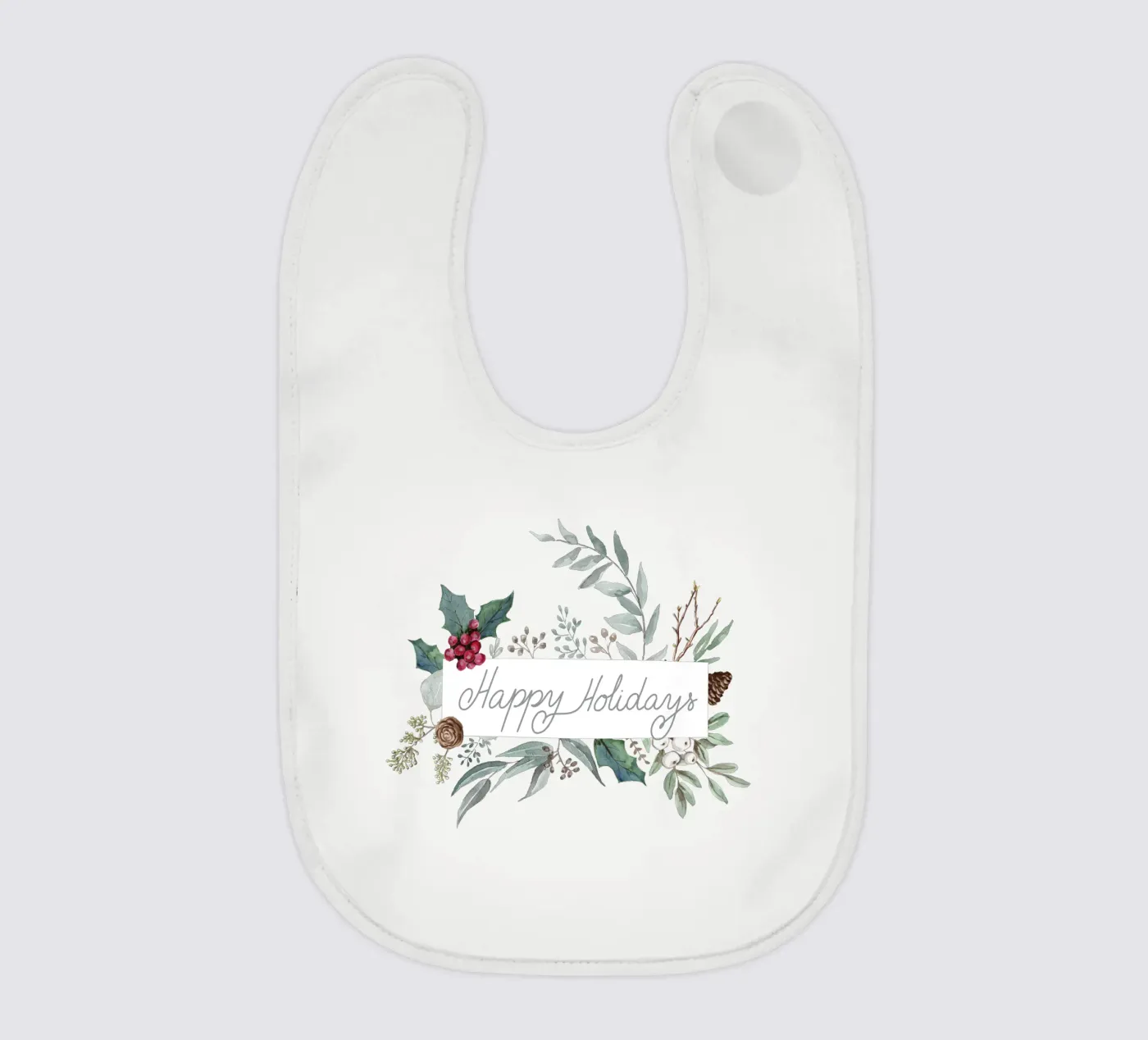 Holidays Botanical Pattern baby bib by anisillustration