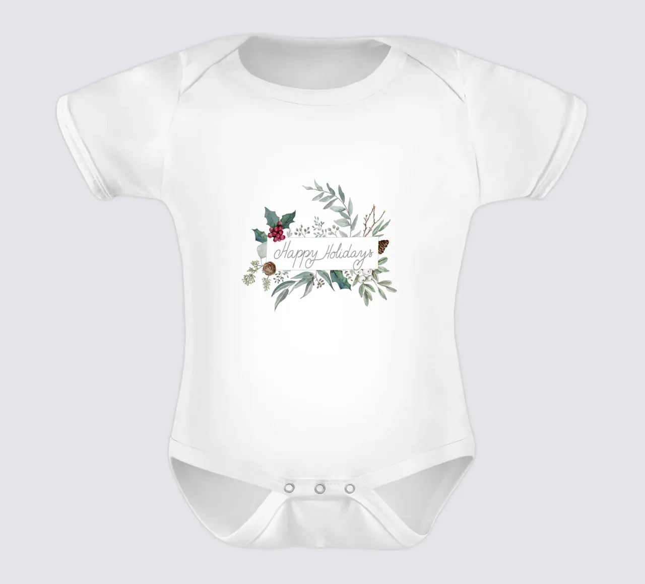 Holidays Botanical Pattern body neonato maniche corte da anisillustration