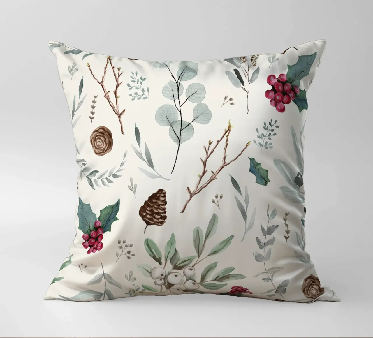Holidays Botanical Pattern cuscino da anisillustration