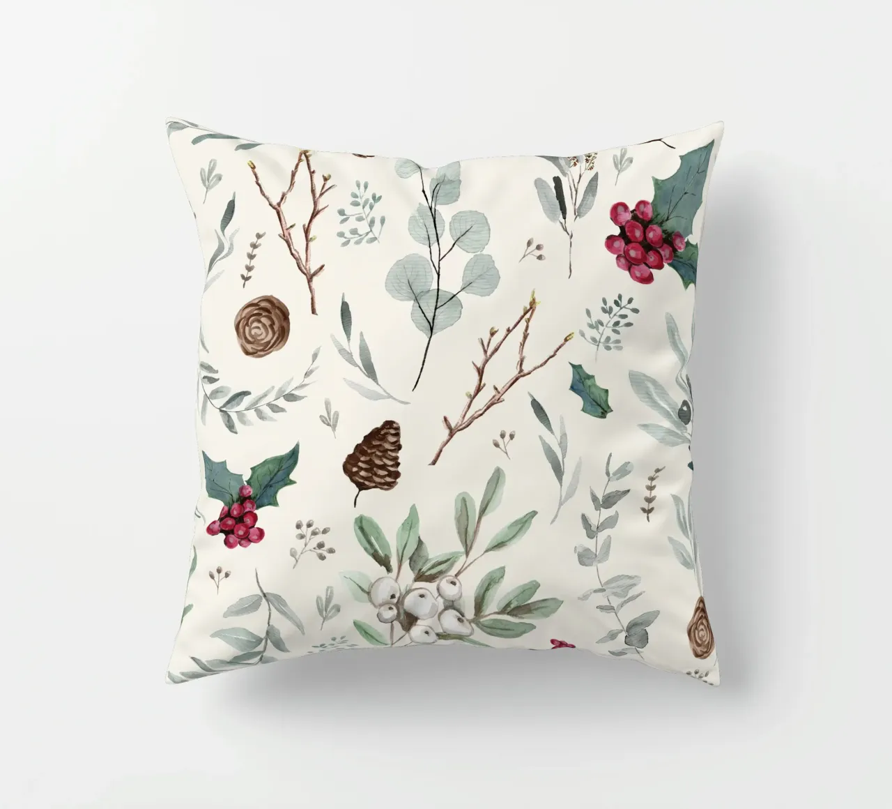 Holidays Botanical Pattern cuscino da anisillustration