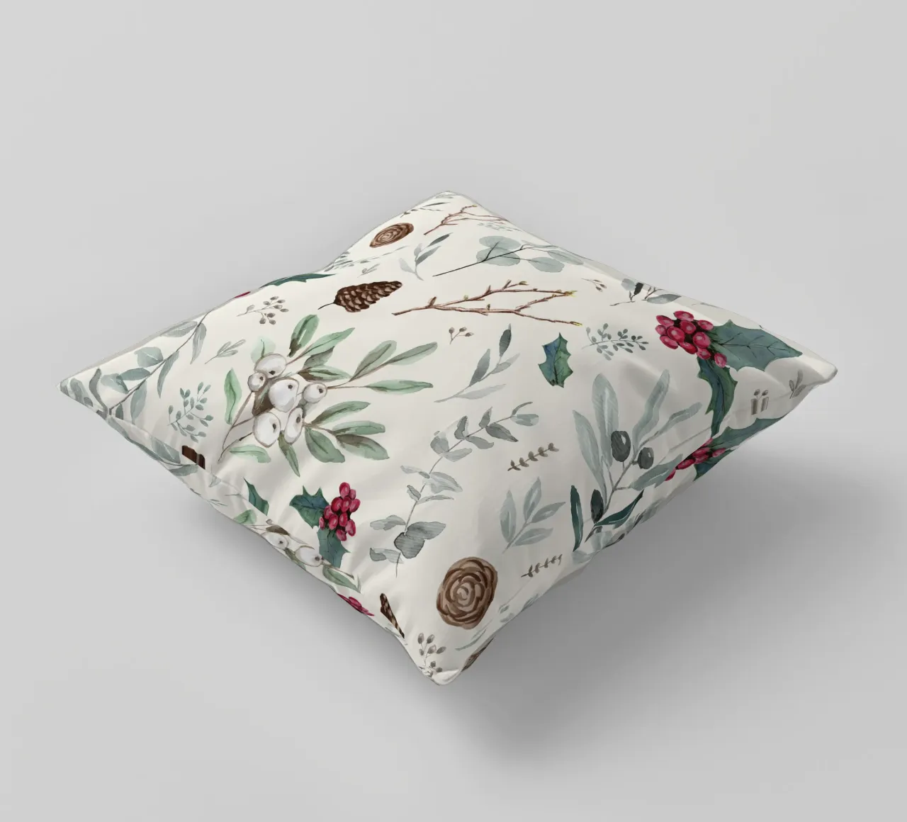 Holidays Botanical Pattern cuscino da anisillustration
