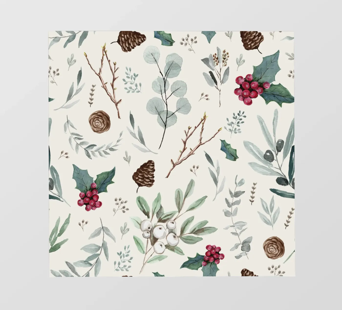 Holidays Botanical Pattern fotobehang van anisillustration