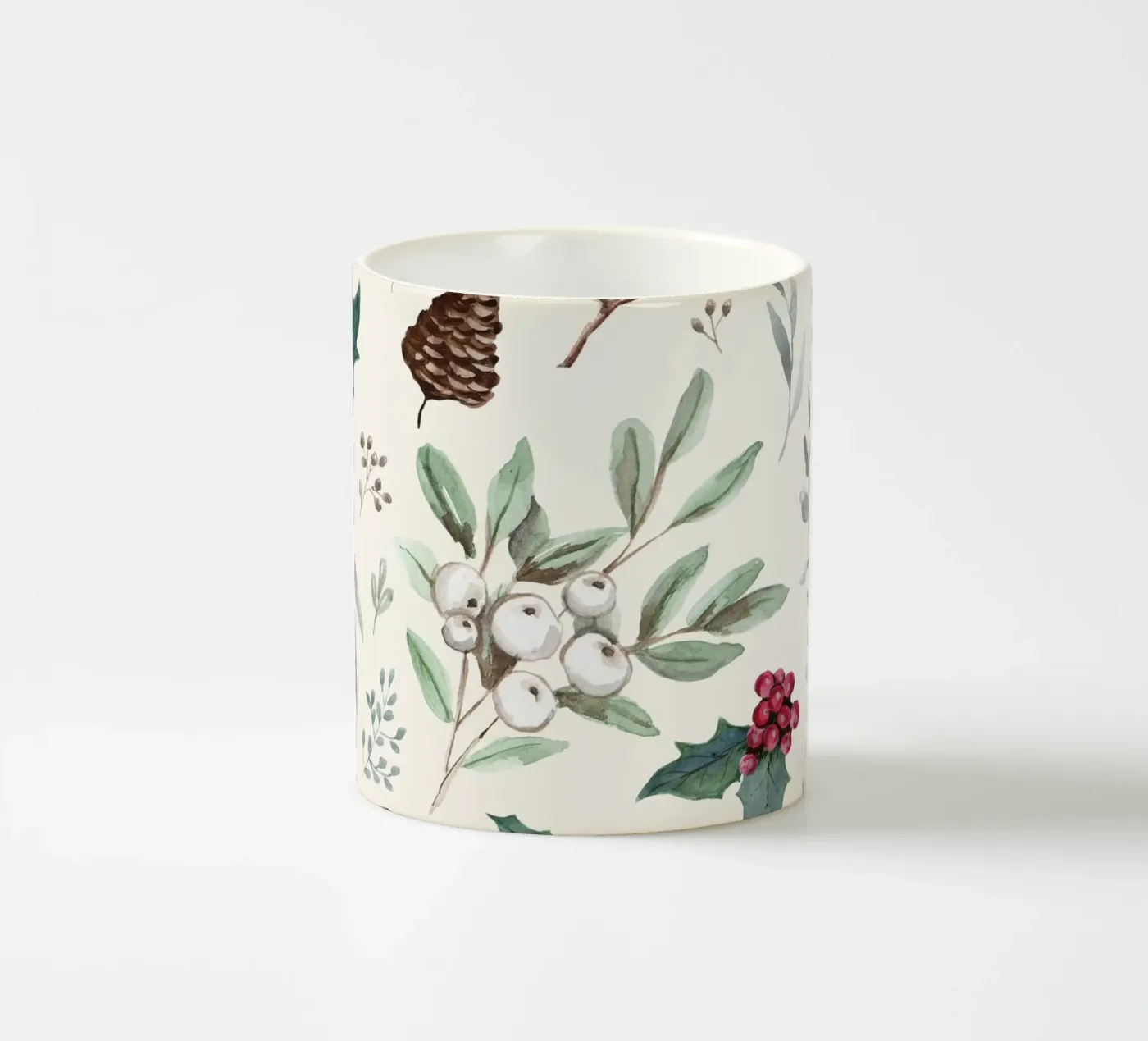 Holidays Botanical Pattern ceramic mug by anisillustration