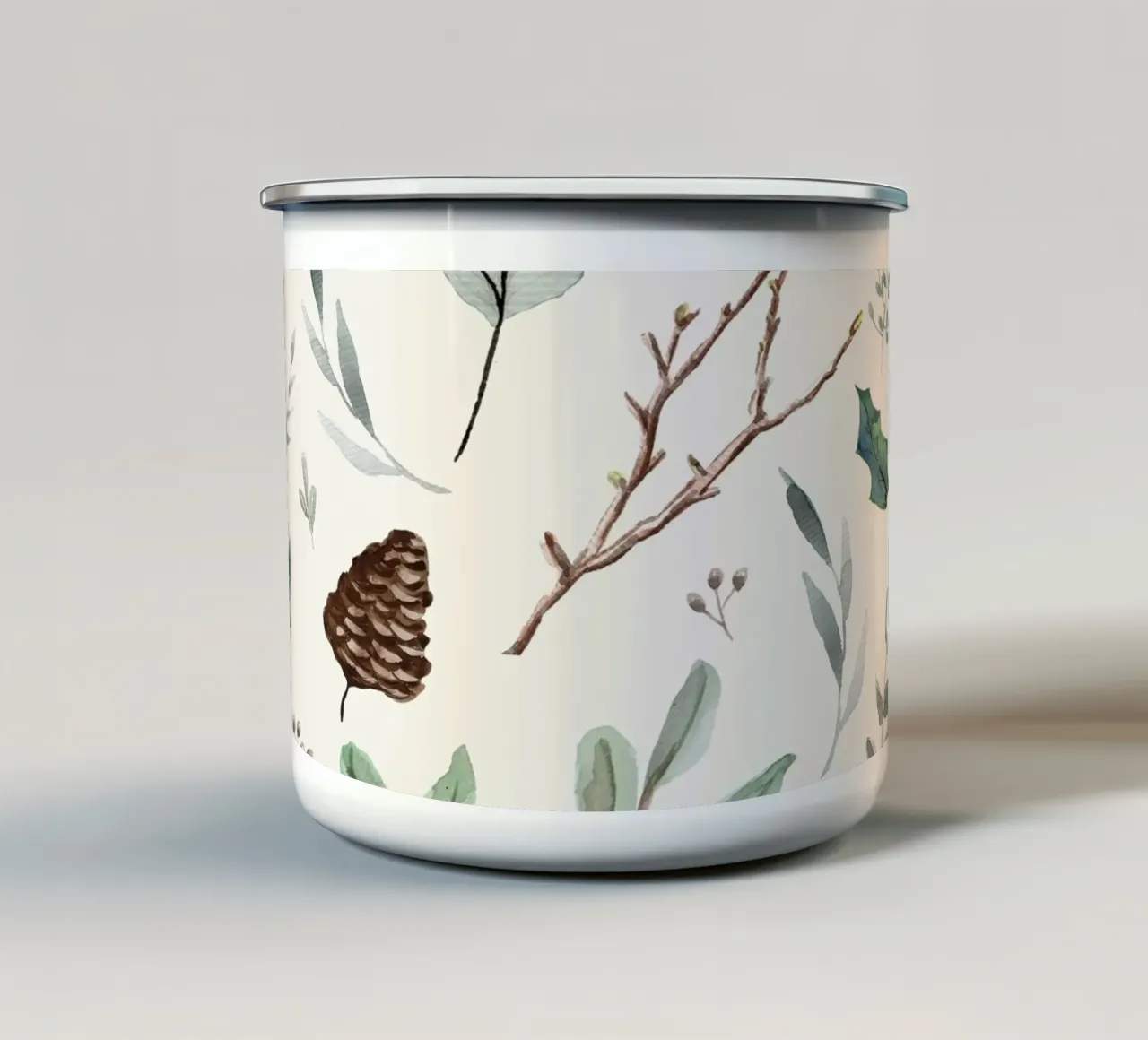 Holidays Botanical Pattern emaille mok van anisillustration