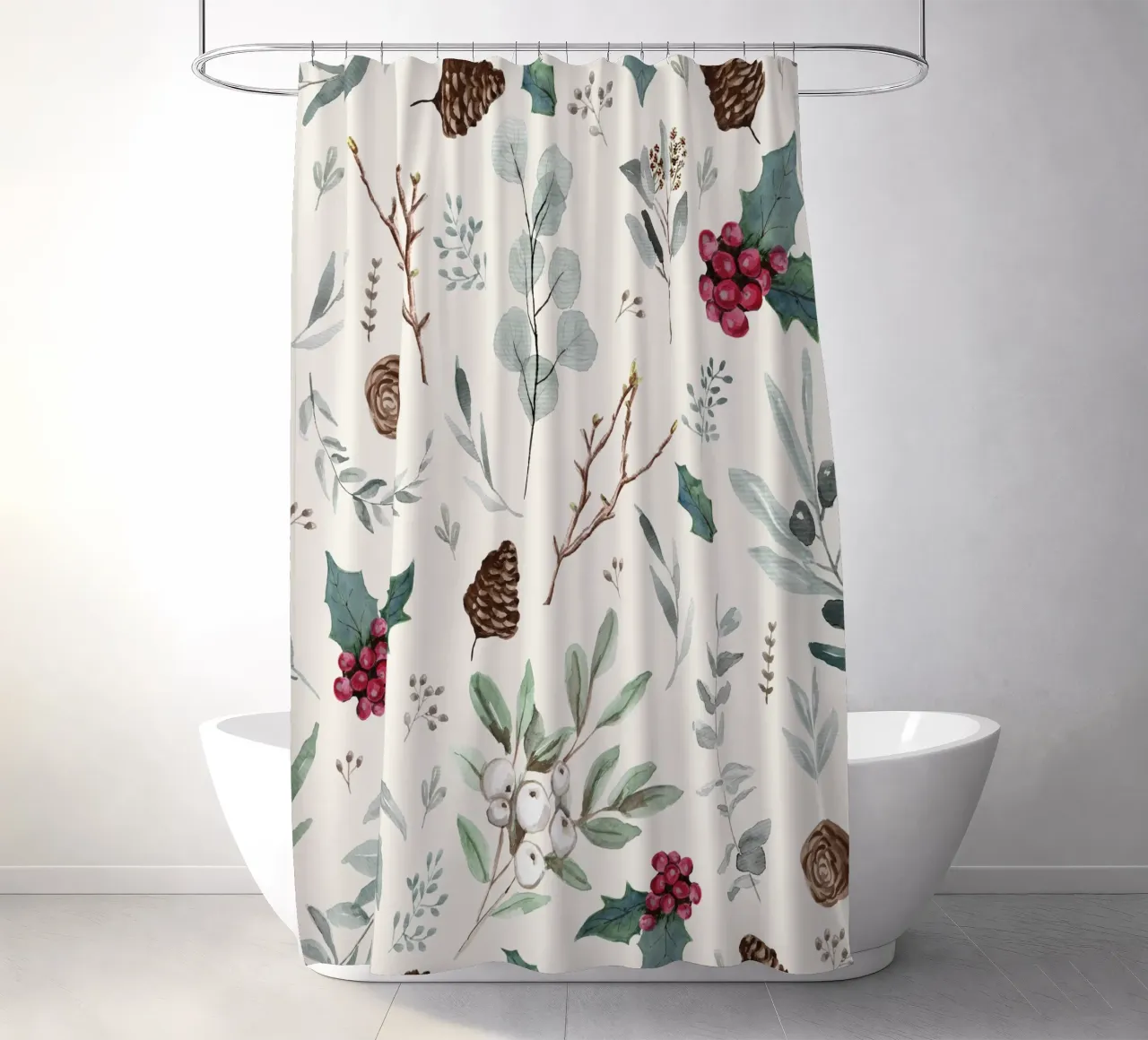 Holidays Botanical Pattern tenda da doccia da anisillustration