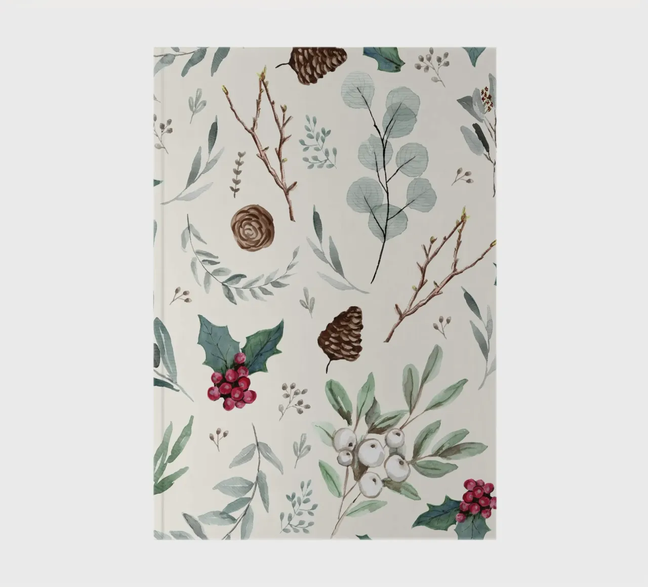 Holidays Botanical Pattern notebook by anisillustration