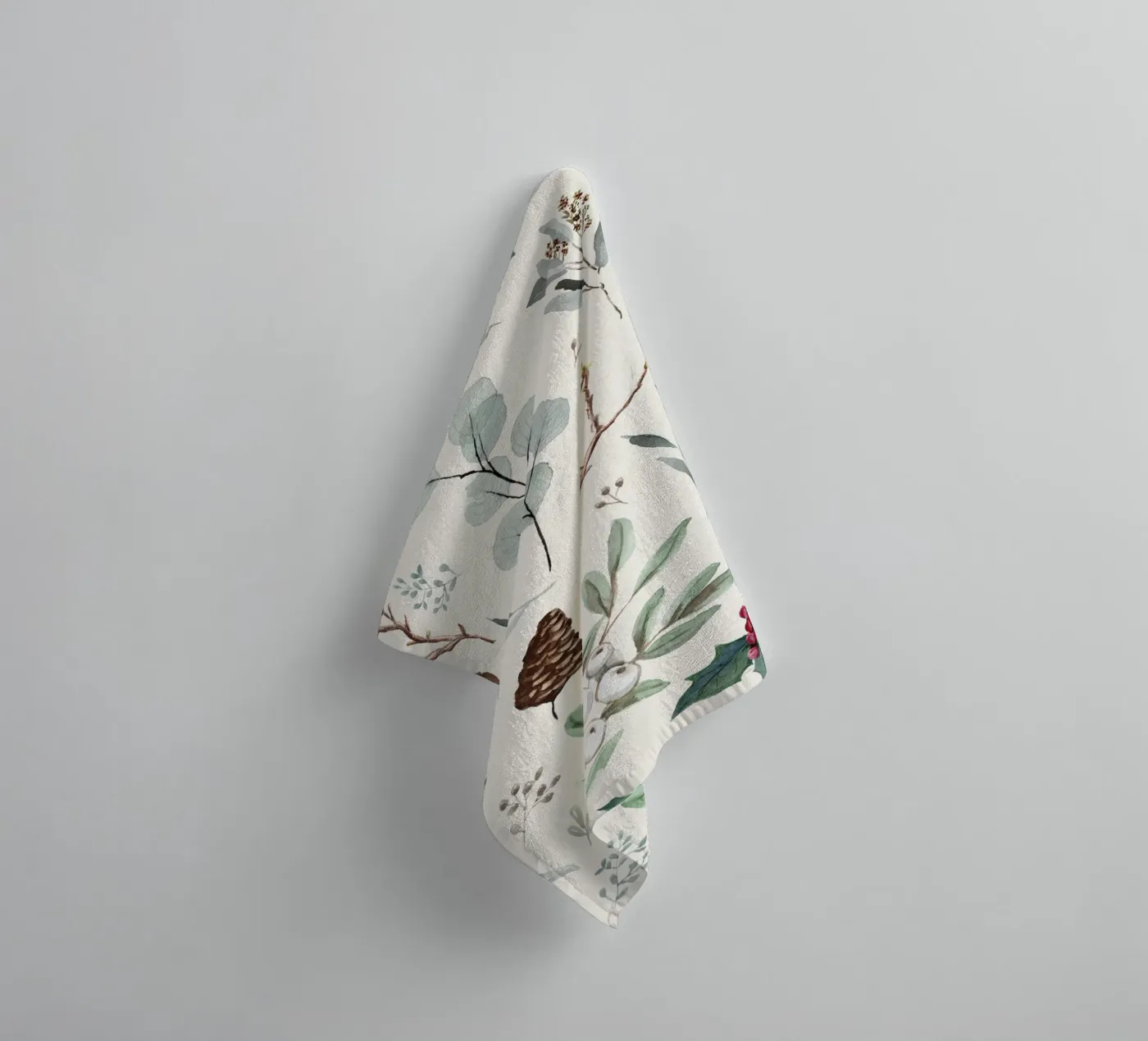 Holidays Botanical Pattern towel by anisillustration