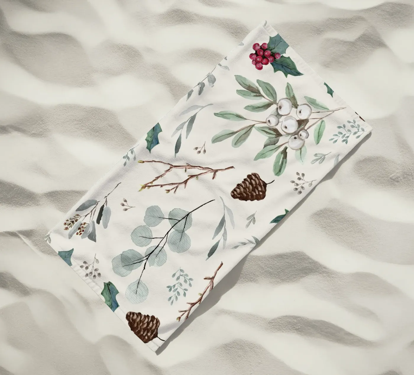 Holidays Botanical Pattern telo mare da anisillustration