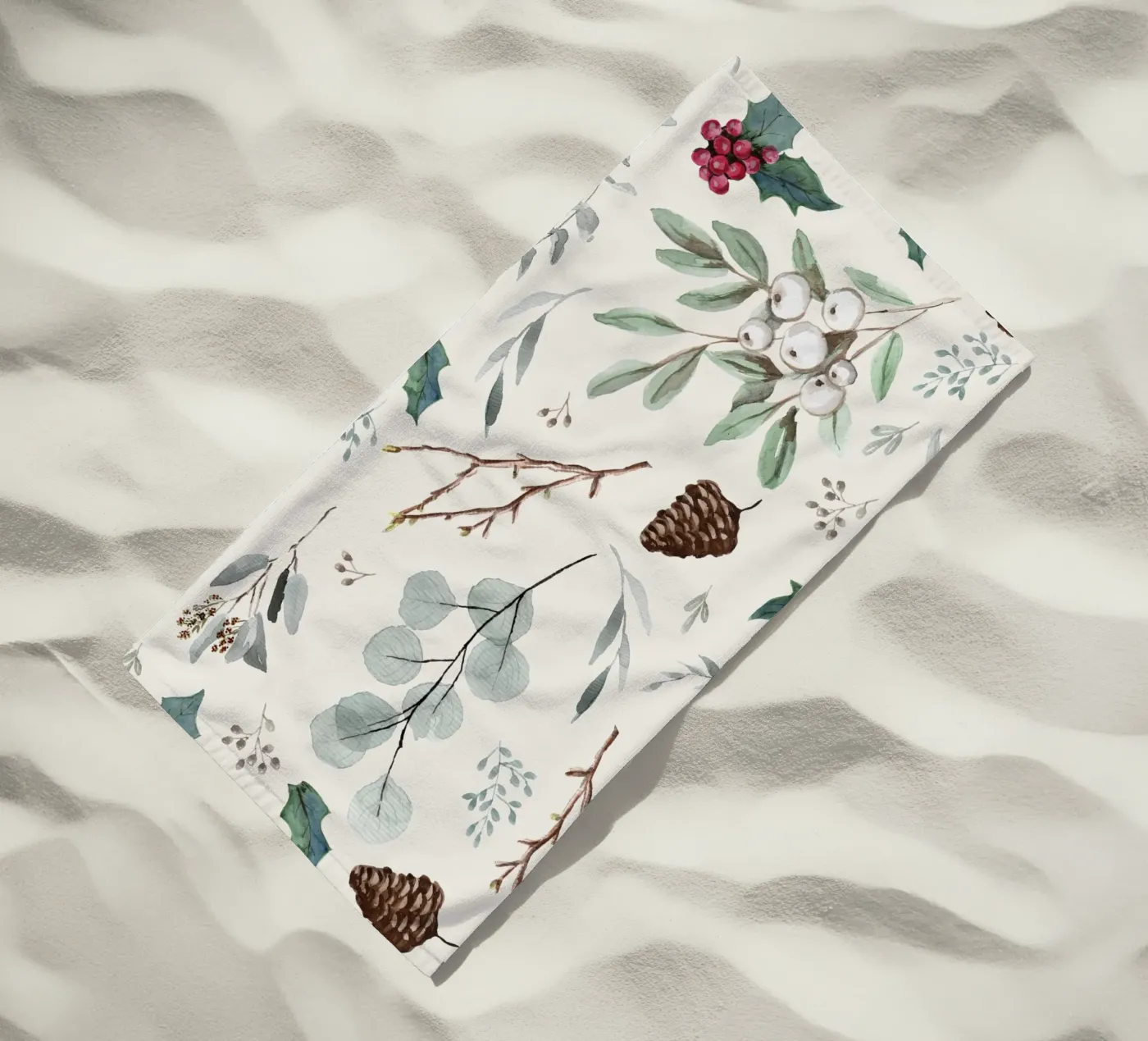 Holidays Botanical Pattern telo mare da anisillustration