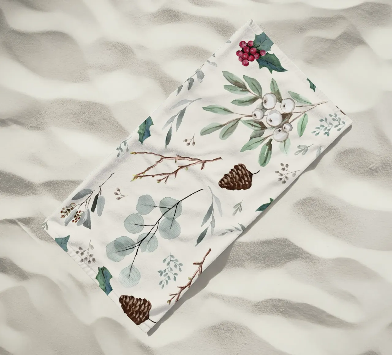 Holidays Botanical Pattern telo mare da anisillustration