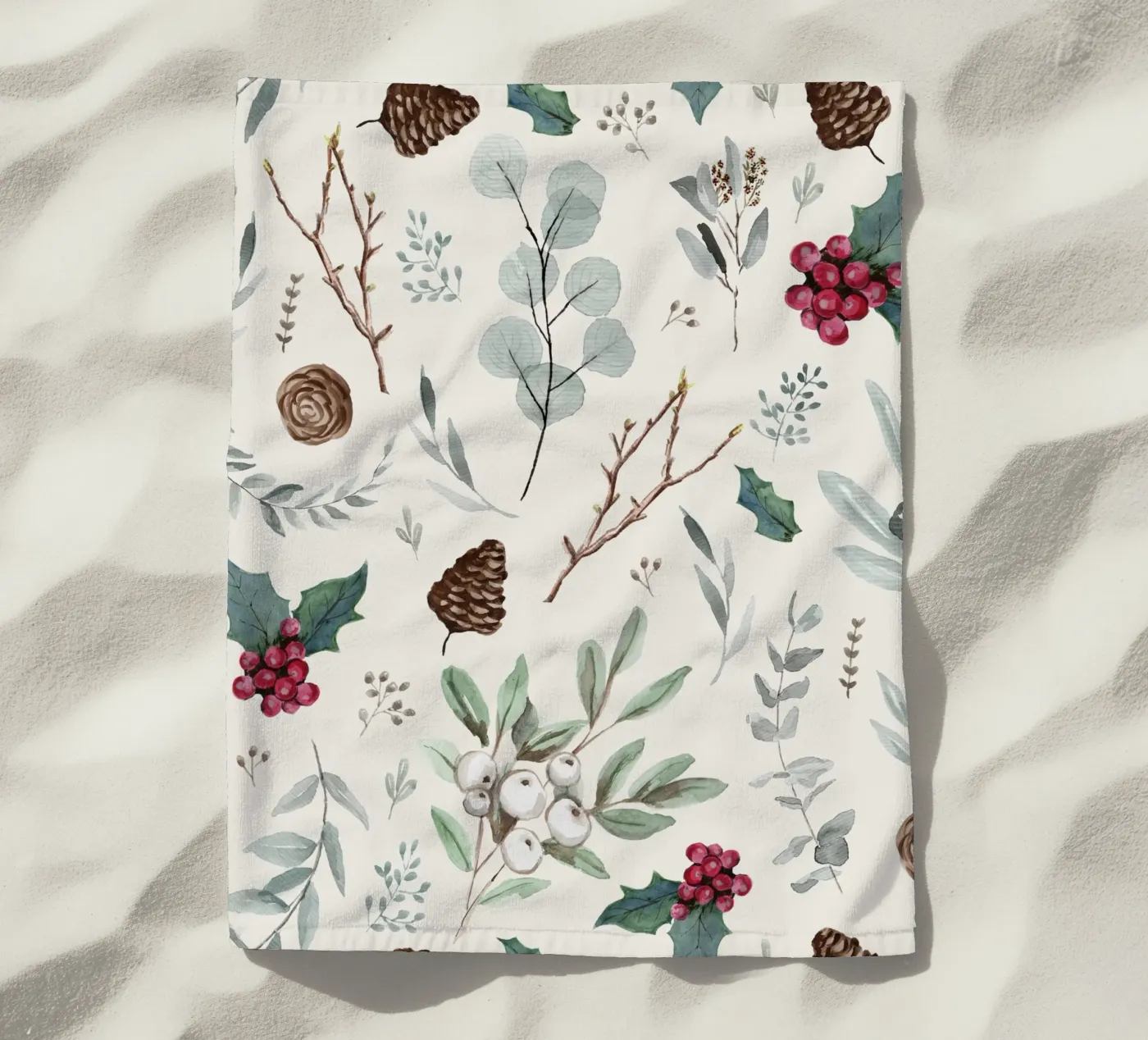 Holidays Botanical Pattern telo mare da anisillustration