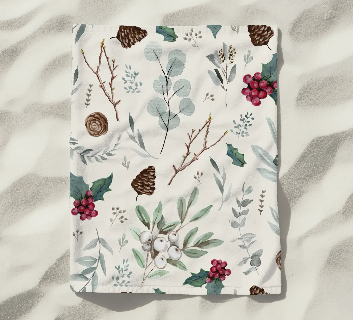 Holidays Botanical Pattern telo mare da anisillustration